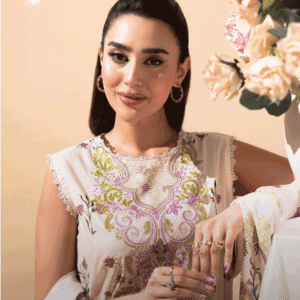3-pc unstitched embroidered lawn suite gj gullbano V7