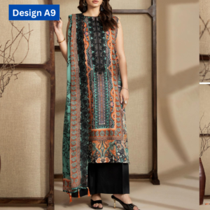 3-pc unstitched embroidered lawn suite gj Raya V1 - Image 10