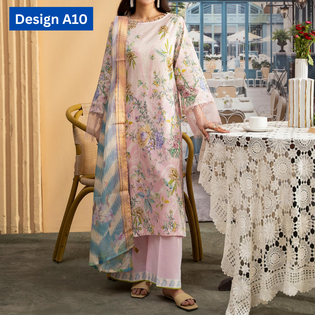 3-pc unstitched POP UP 3-Piece Unstitched Lawn Suit - Image 4