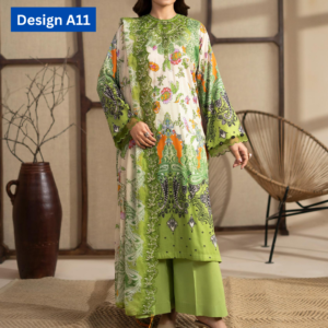 3-pc unstitched embroidered lawn suite gj Raya V1 - Image 12
