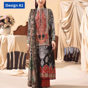 3-pc unstitched embroidered lawn suite gj gullbano V7 - Image 12
