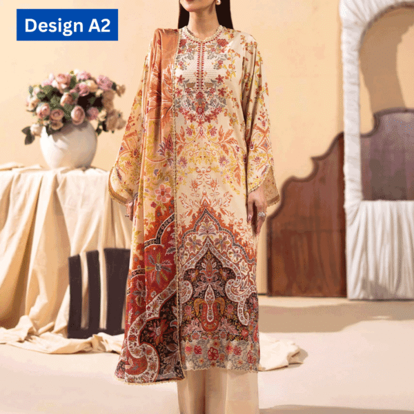 3-pc unstitched embroidered lawn suite gj gullbano V7