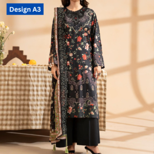 3-pc unstitched embroidered lawn suite gj Raya V1 - Image 4