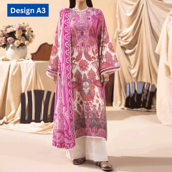 3-pc unstitched embroidered lawn suite gj gullbano V7