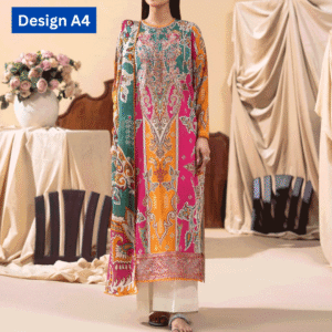 3-pc unstitched embroidered lawn suite gj gullbano V7 - Image 9