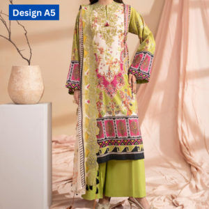3-pc unstitched embroidered lawn suite gj Raya V1 - Image 6