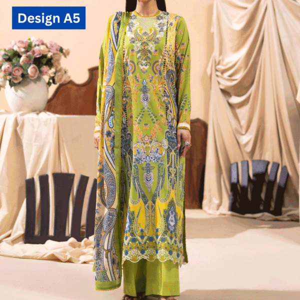 3-pc unstitched embroidered lawn suite gj gullbano V7