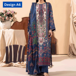 3-pc unstitched embroidered lawn suite gj gullbano V7 - Image 7
