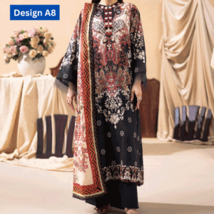 3-pc unstitched embroidered lawn suite gj gullbano V7 - Image 5