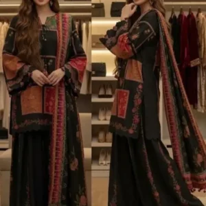 Unstitched Digital Printed Swiss Lawn 3 Piece Suit for Women | Floral Printed Swiss Lawn Shirt & Trouser with Poly Silk Dupatta | Summer Lawn Collection